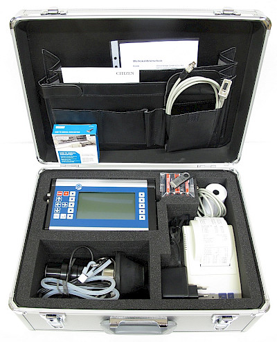 Abb.: VacuScope comfort im Koffer mit Protokolldrucker und AFM3000